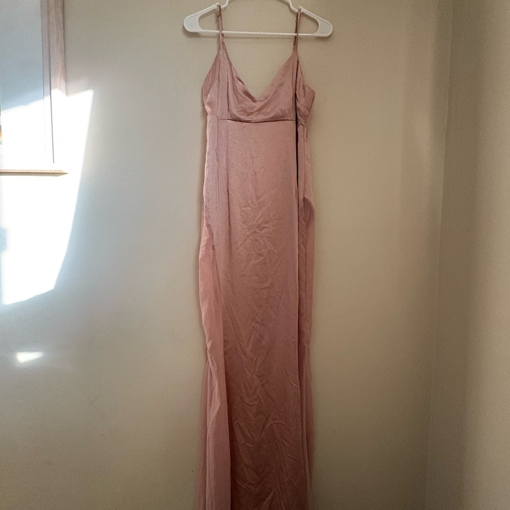 Boohoo Blush Pjnk Satin Dress